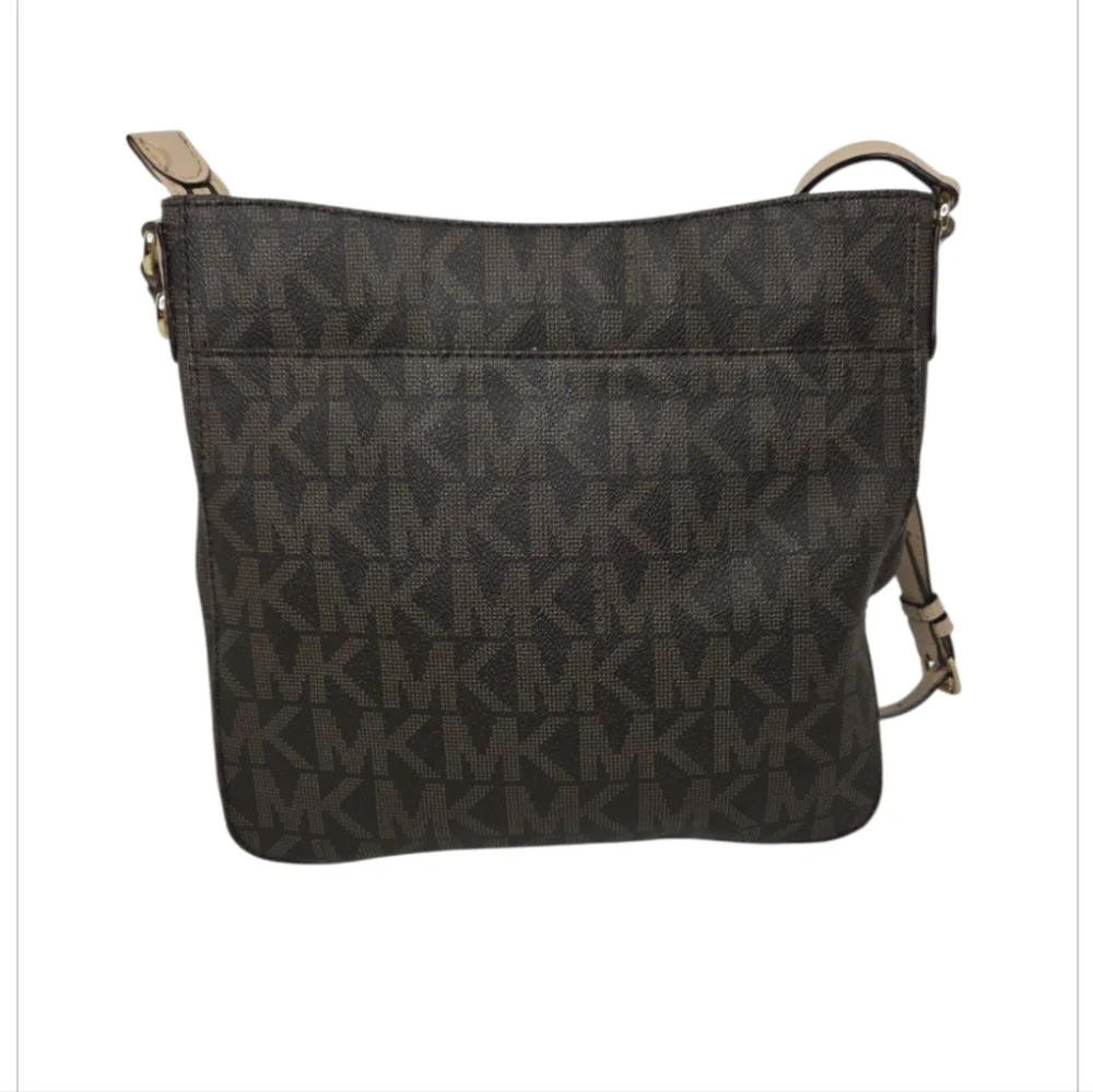 MICHAEL Michael Kors Jet Setter Large Brown Logo Crossbody Bag - Picture 4 of 16